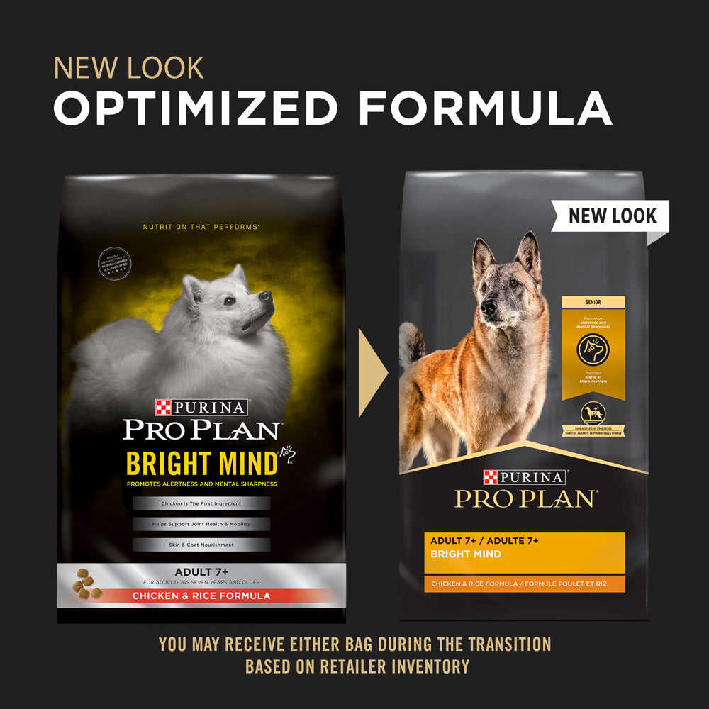 Purina Pro Plan Bright Mind Adult 7+ Chicken & Rice Formula Dry Dog Food