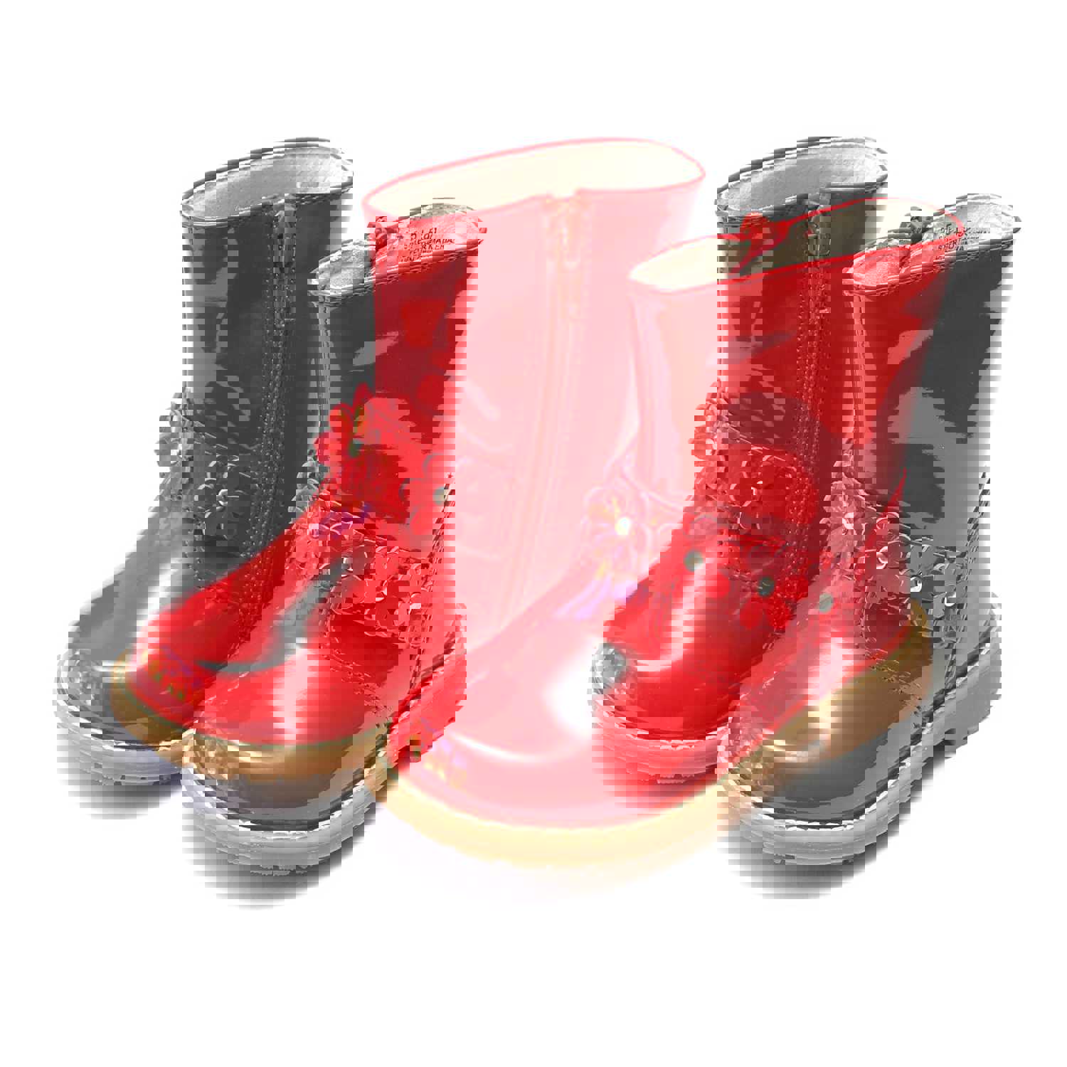 Robin Flower Belted Patent Boot