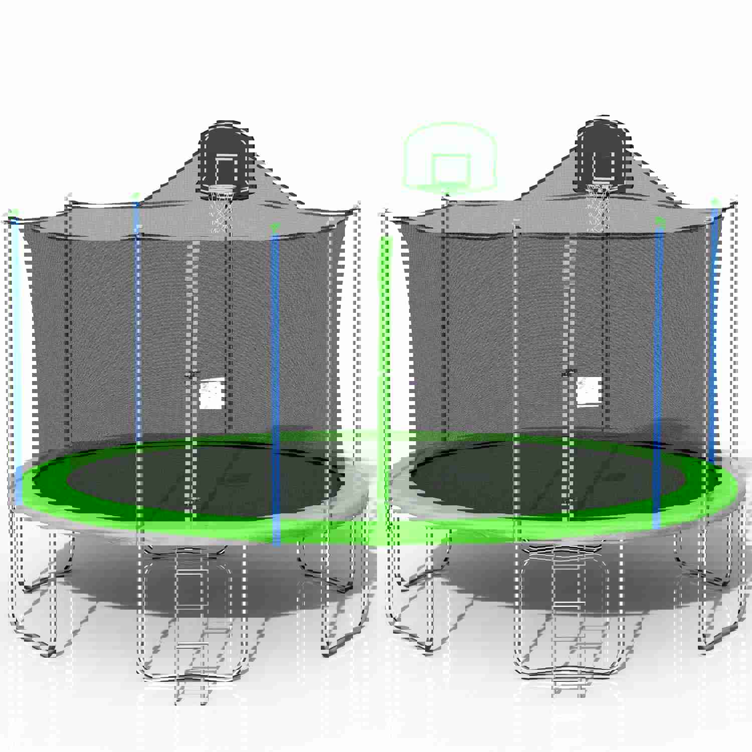 SEGMART Upgraded 16FT Outdoor Trampoline for Kids with Safety Enclosure Net, Basketball Hoop & Ladder