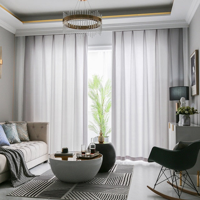High Quality White Semi Crushed Sheer Curtains for Living Room and Bedroom