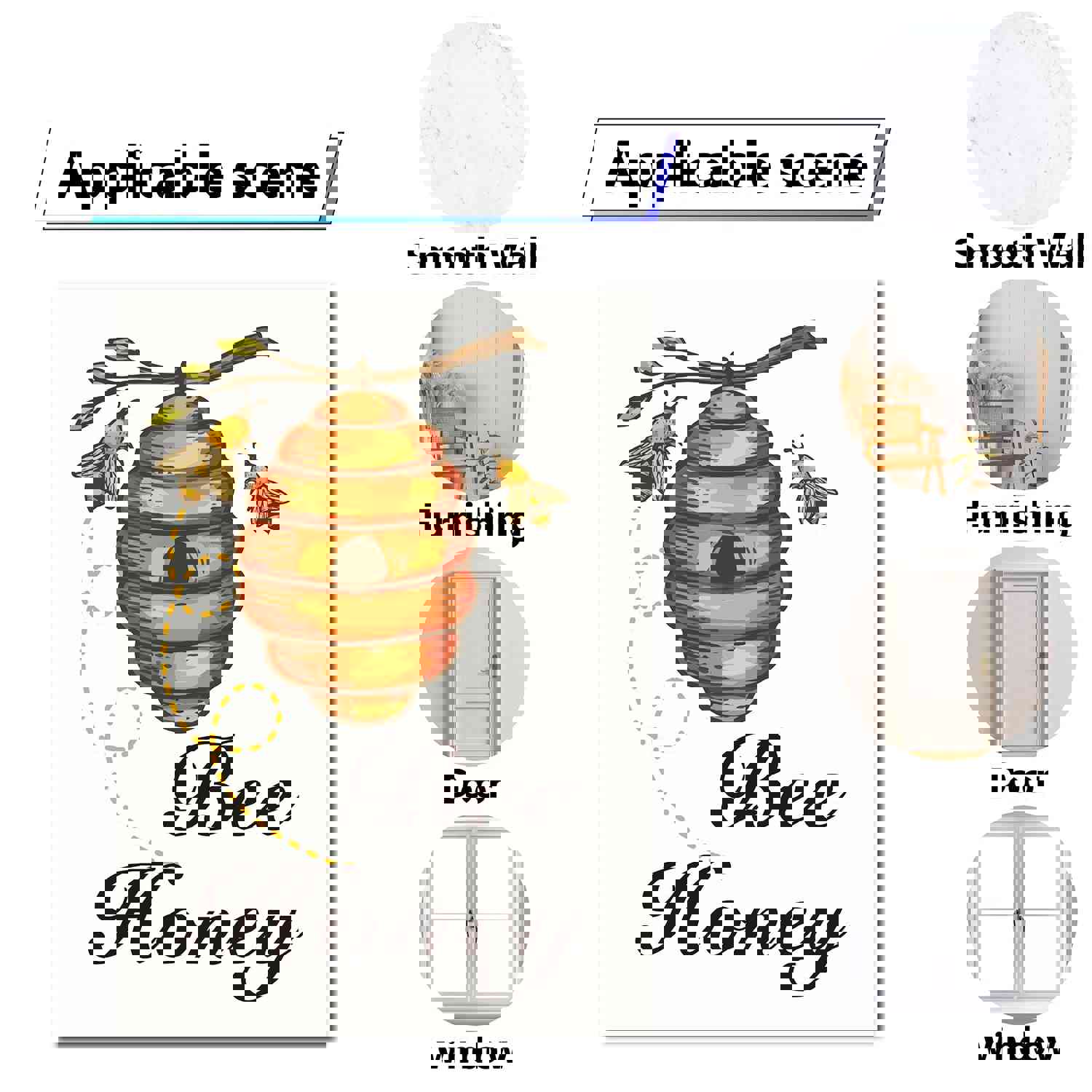 Craspire 16 Sheets 8 Styles Waterproof PVC Wall Stickers for Home Decoration