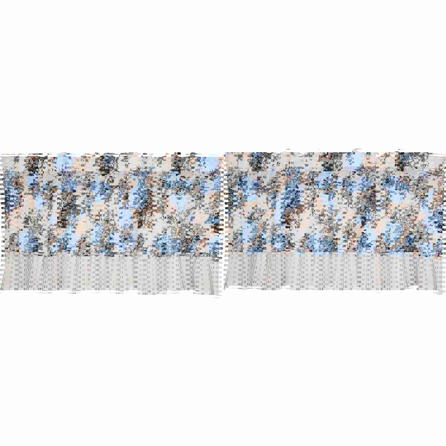 Annie Blue Floral Ruffled Lined Valance 72