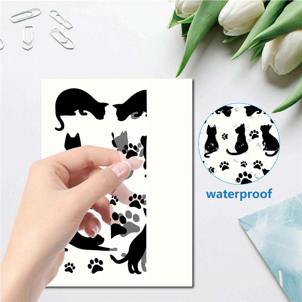 Craspire 16 Sheets 8 Styles PVC Waterproof Wall Stickers, Self-Adhesive Cat Decals for Home Decoration