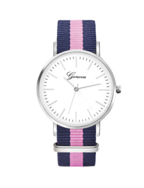 Unisex Fashion Quartz Watch with Nylon Canvas Strap - Korean Style Trendy Design