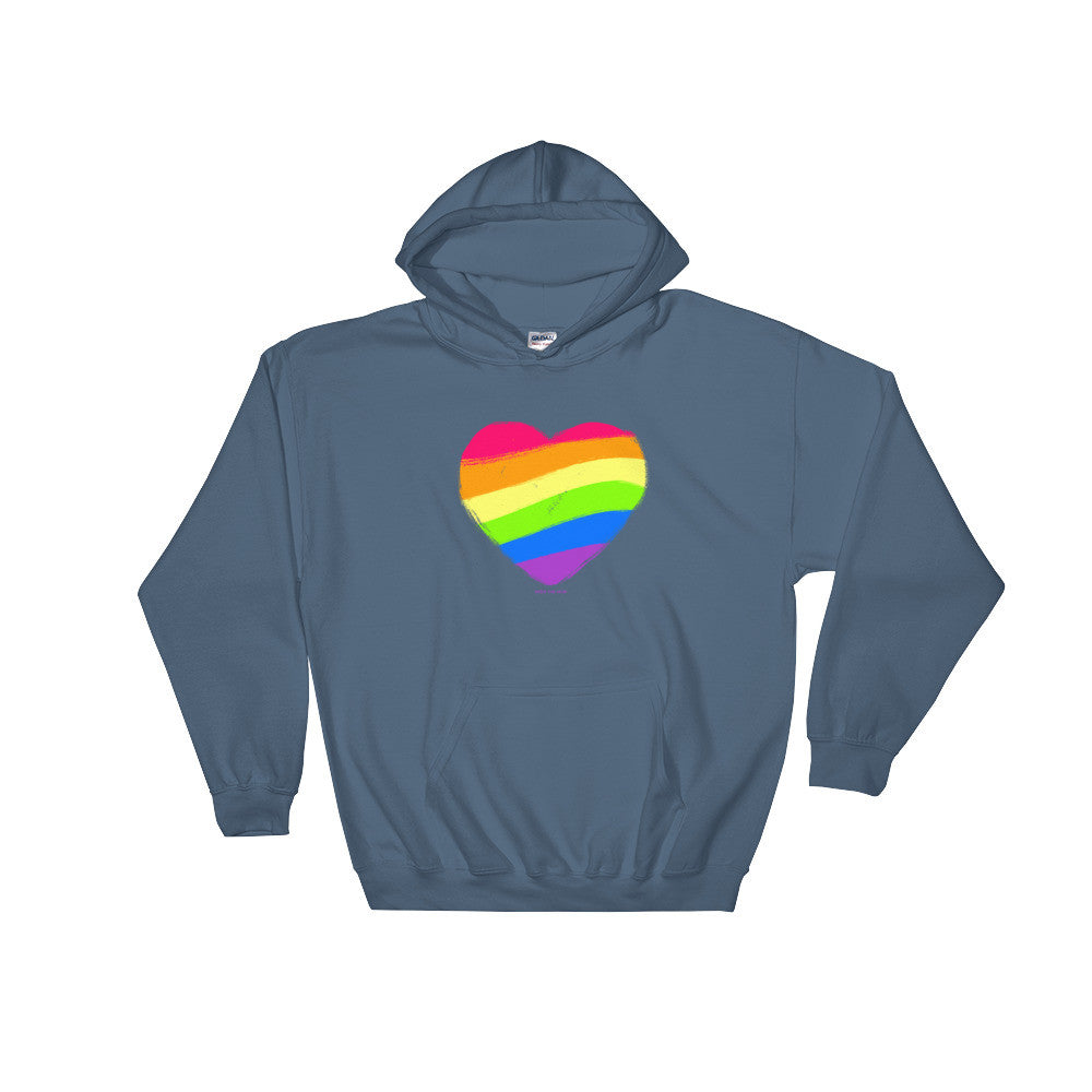 Rainbow Heart Unisex Hooded Sweatshirt - LGBTQ Pride Collection