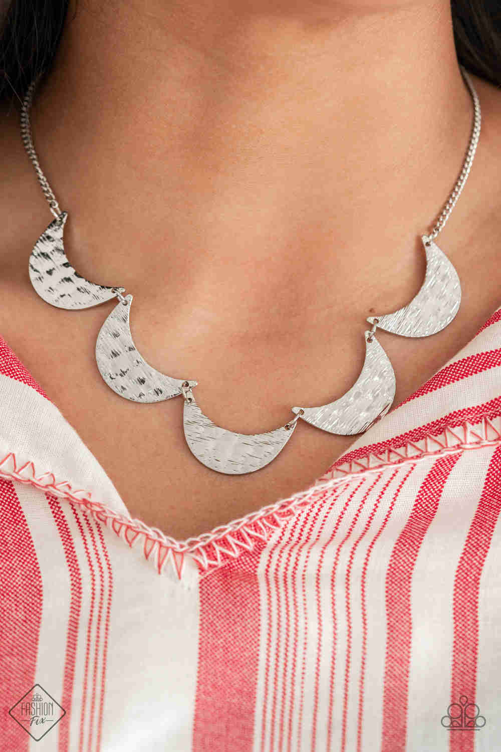 Paparazzi Lunar Lights - Silver Necklace & Earrings Set