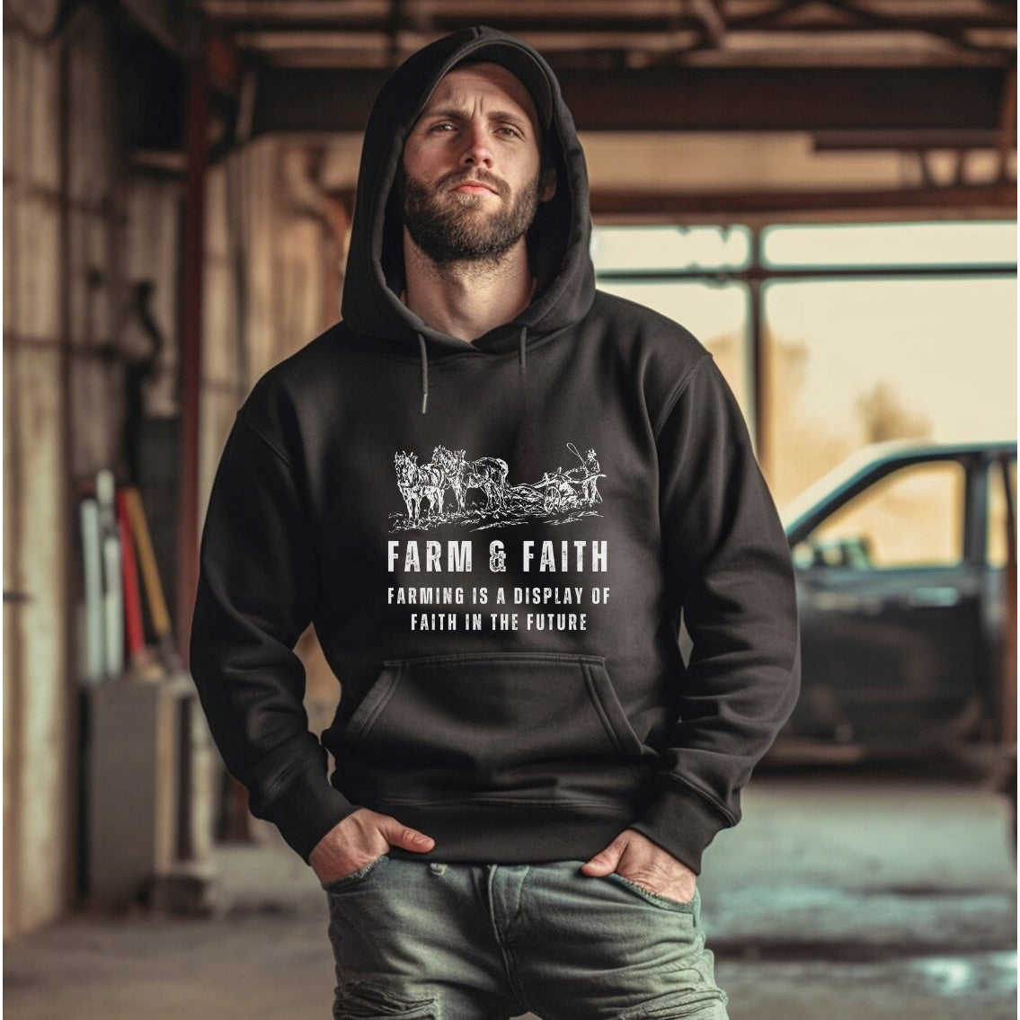 Farm & Faith Hoodie - Comfortable and Stylish Hooded Sweatshirt