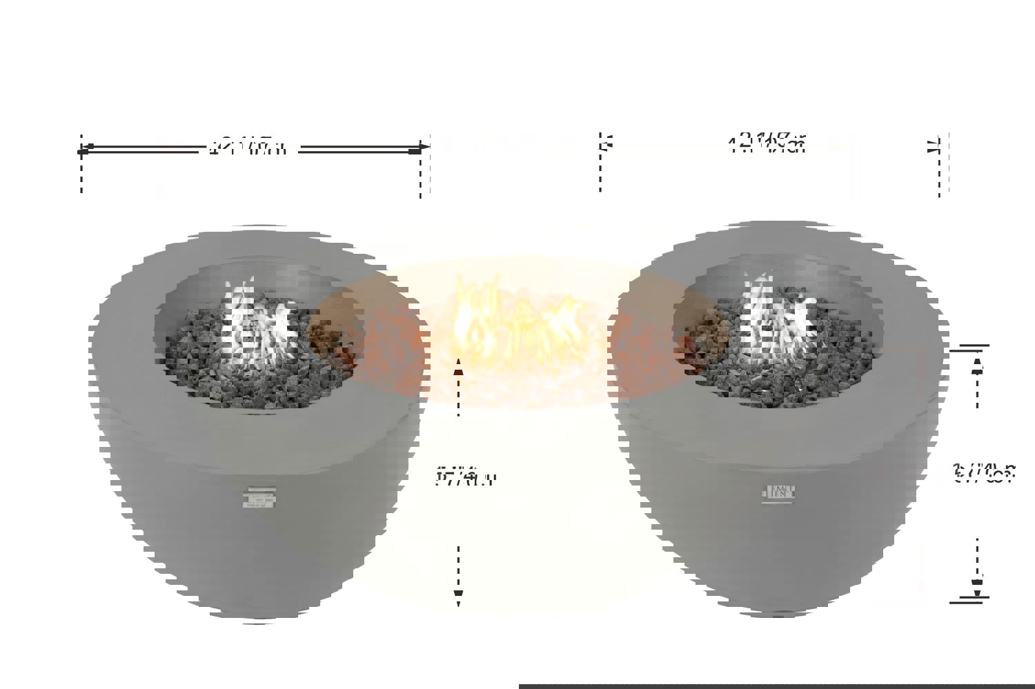 Lunar Bowl Concrete Round Fire Pit Table - Light Gray