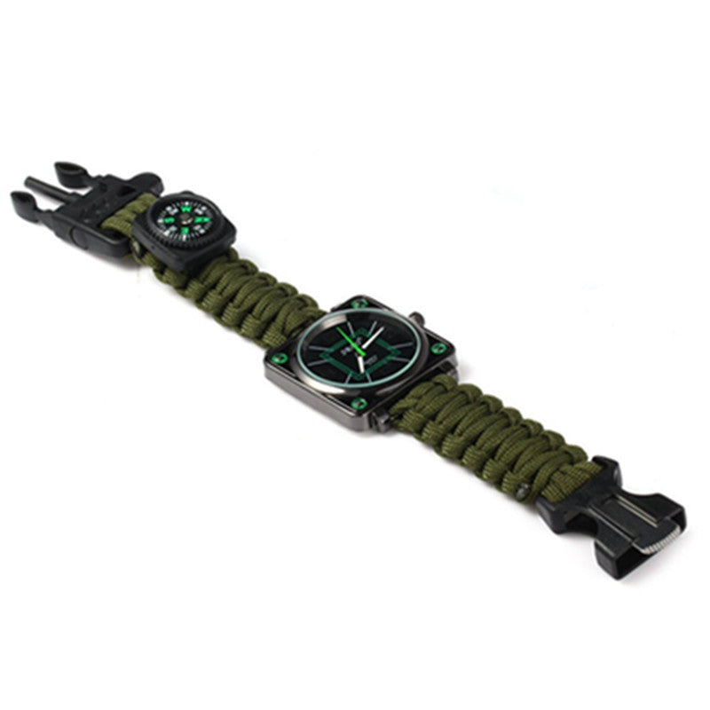Men's Outdoor Survival Watch with Compass and Emergency Features