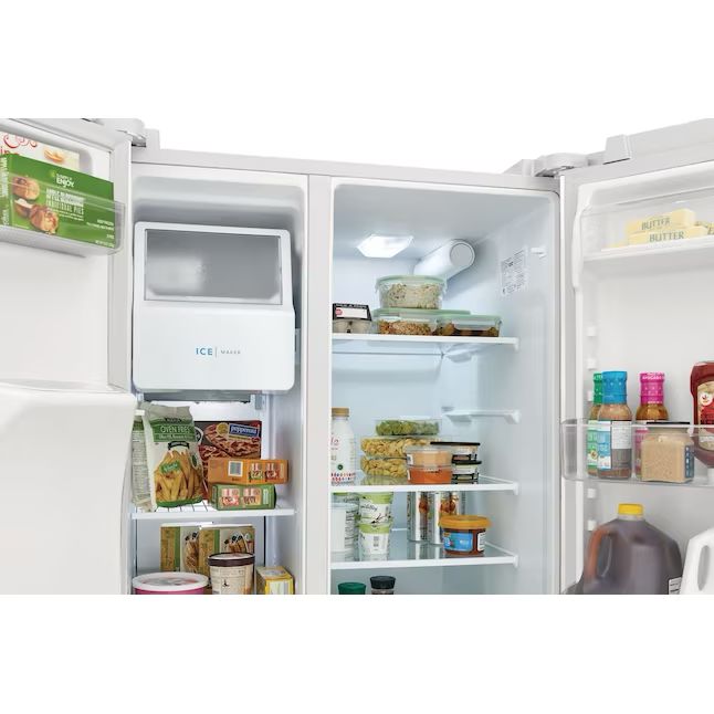Frigidaire 25.6-cu ft Side-by-Side Refrigerator with Ice Maker, Water and Ice Dispenser (White) ENERGY STAR