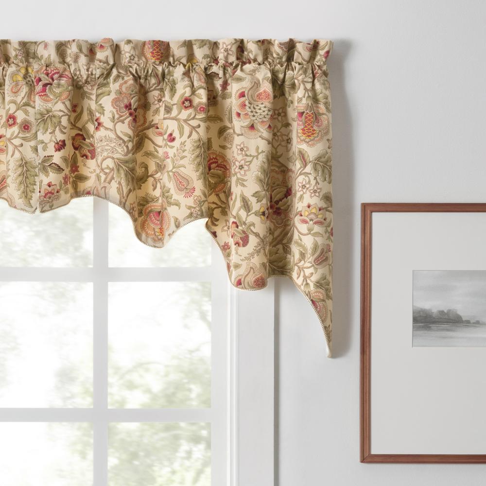 Ellis Curtain Regency Swag Shaped 3 Rod Pocket Valances for Windows 50 x 30 Antique