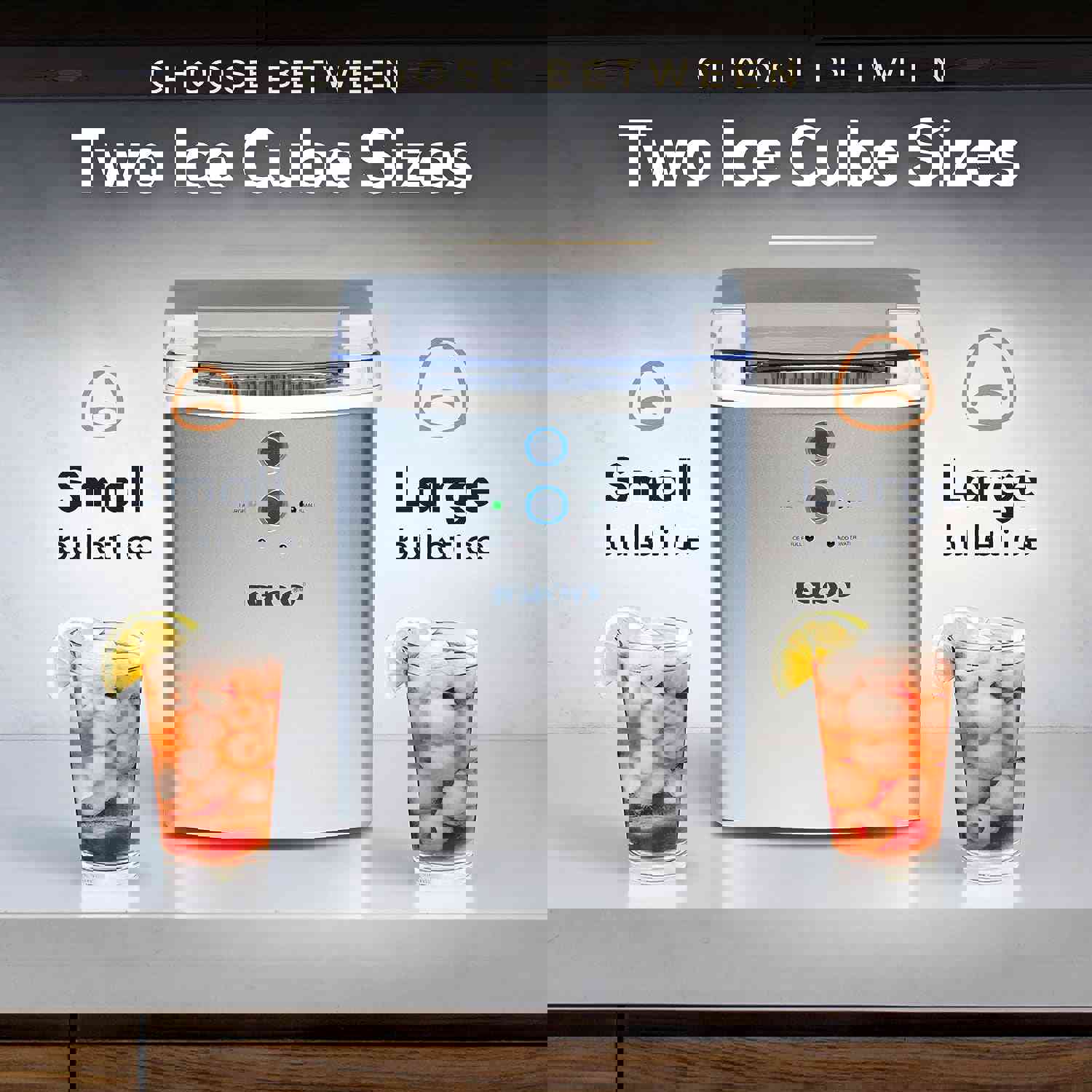 IGLICEB33SL Premium Countertop Ice Maker Machine, Portable, 33 Lbs./24 Hrs., Silver