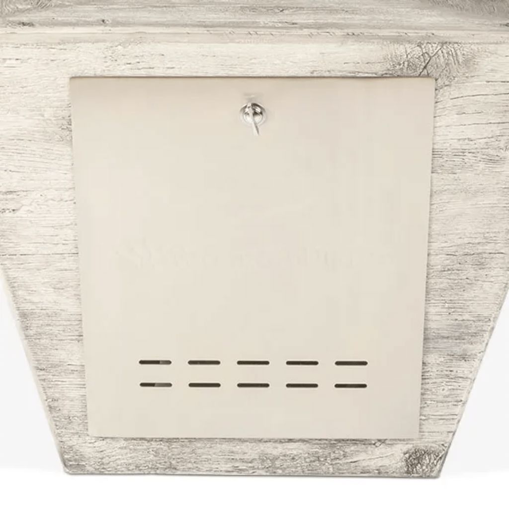 The Outdoor Plus - Plymouth GFRC Wood Grain 24" Tall Concrete Rectangle Gas Fire Pit 60"