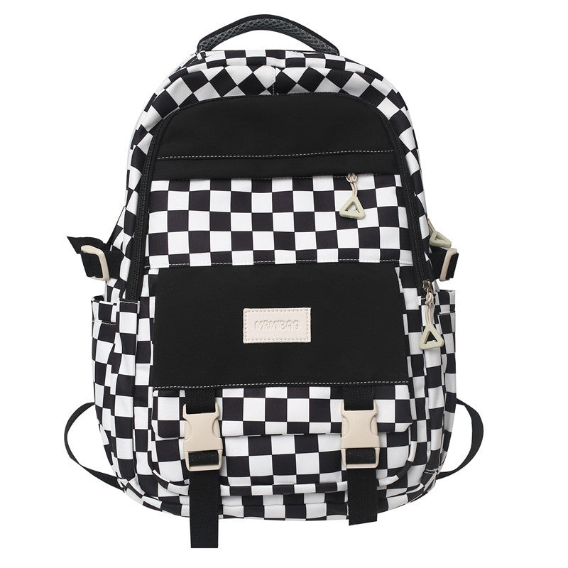 Large Capacity Checkered Student Backpack