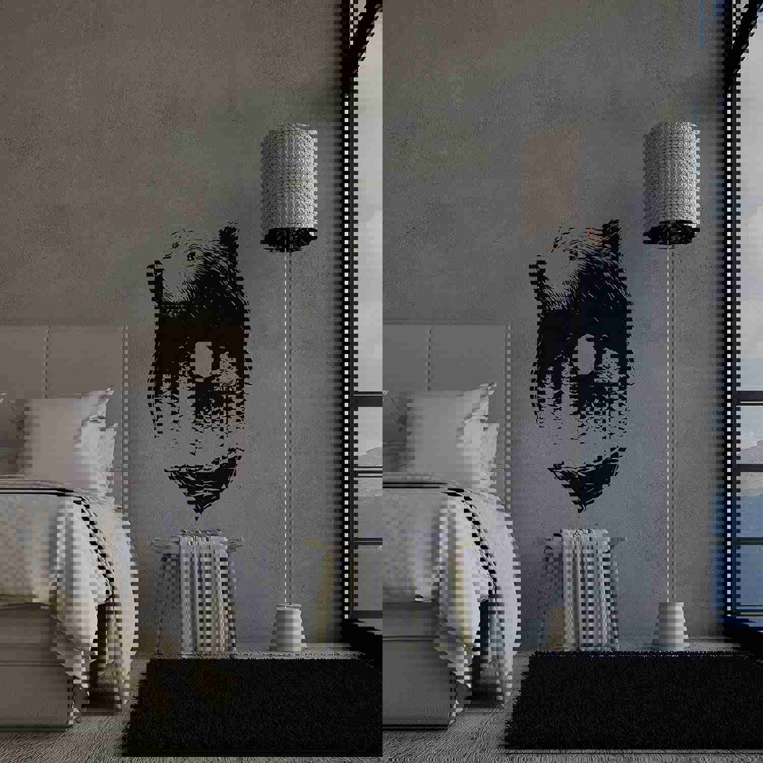 Animal Life Quote Vinyl Wall Sticker Decal - Lake Bear Silhouette