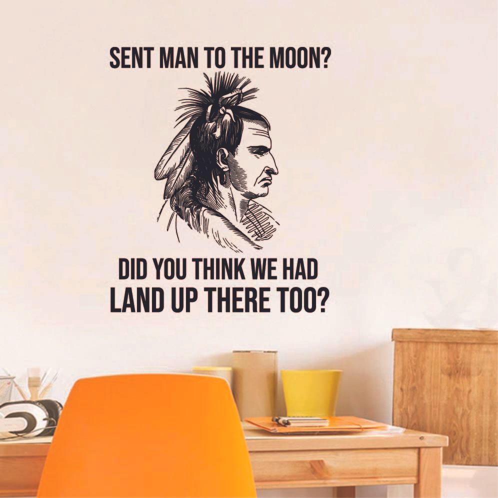 Indian Native American Wall Decal Sticker - Customizable Art Quote