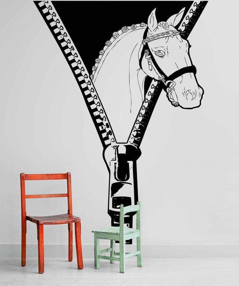 Vinyl Wall Decal Sticker Show Horse Zipper #OS_AA1361 - Removable & Easy to Apply