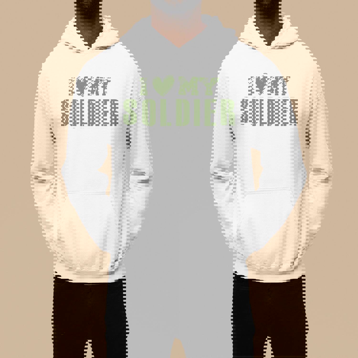 I Love My Soldier Hoodie - Military Girlfriend Hoodie with Front and Back Design