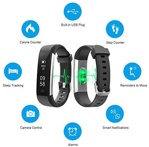 LETSCOM Fitness Tracker with Heart Rate Monitor, Activity & Sleep Tracker for All Ages