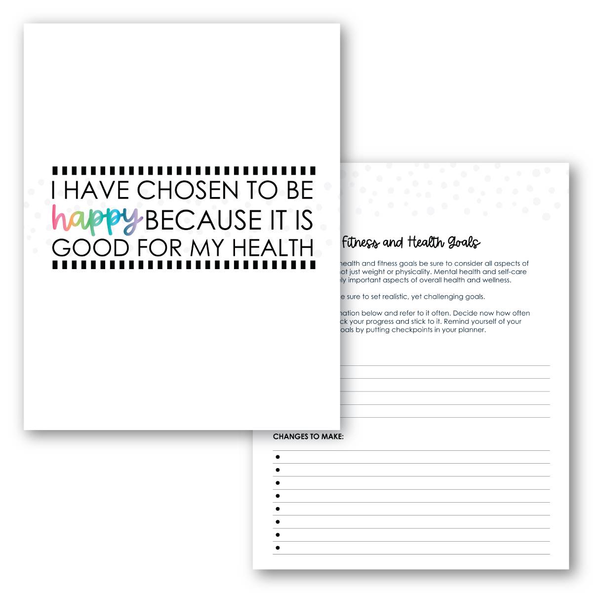 Health and Fitness Planner Add-On