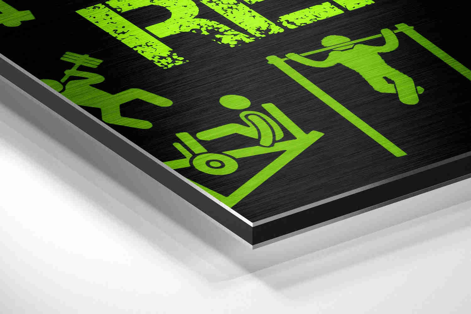 Eat, Lift, Sleep Brushed Aluminium Dibond Wall Art
