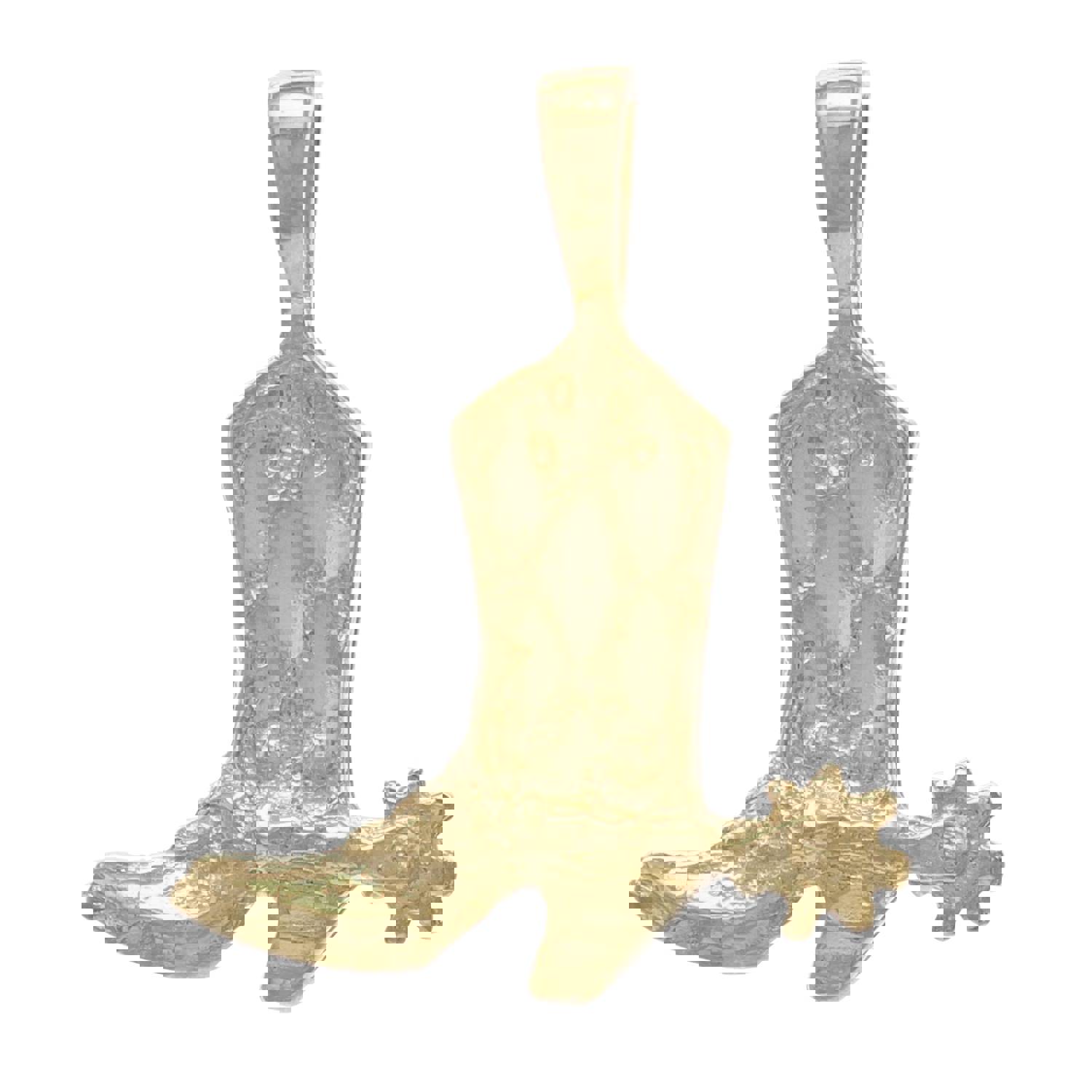 14k Yellow White or Rose Gold Western Cowgirl Boots Cowboy Boots Charm Pendant