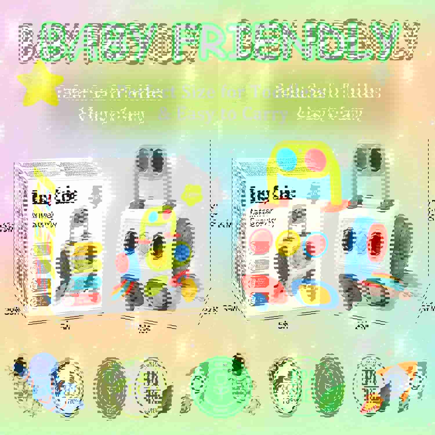9 In 1 Busy Cube Baby & Toddler Montessori Sensory Toys for 1-3 Year Olds