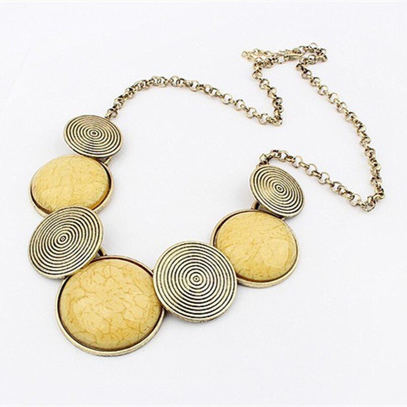 Women's Alloy Link Chain Pendant Necklace - Geometric Choker for Party