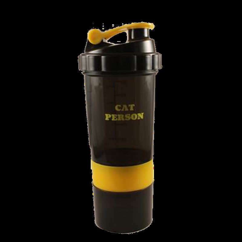 CAT Person Fitness Shaker - 17oz Reusable Bottle with Mixing Ball