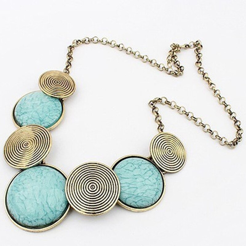 Women's Alloy Link Chain Pendant Necklace - Geometric Choker for Party