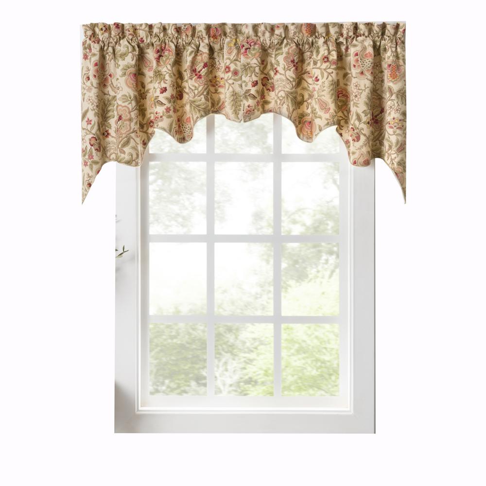 Ellis Curtain Regency Swag Shaped 3 Rod Pocket Valances for Windows 50 x 30 Antique