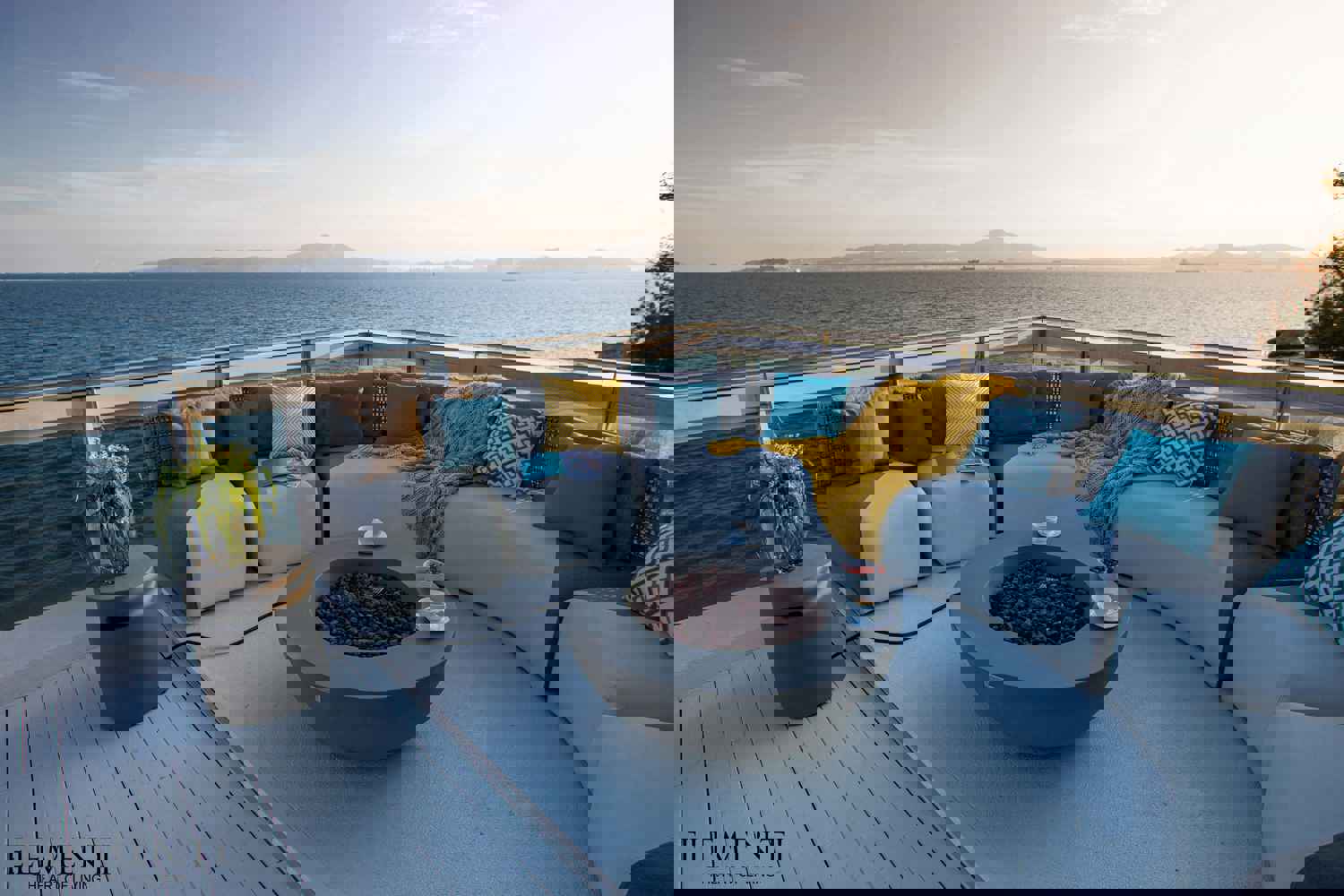 Lunar Bowl Concrete Round Fire Pit Table - Light Gray