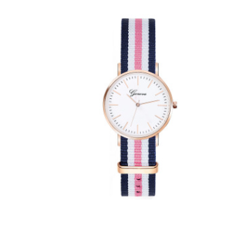 Unisex Fashion Quartz Watch with Nylon Canvas Strap - Korean Style Trendy Design