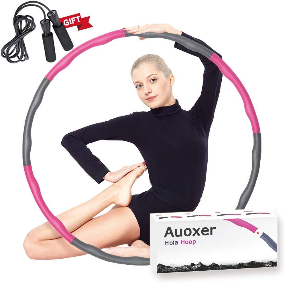 Auoxer Fitness Exercise Weighted Hoola Hoop - Detachable & Adjustable for Fat Burning Workout