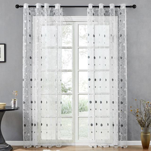 Birds Nest White Sheer Curtain