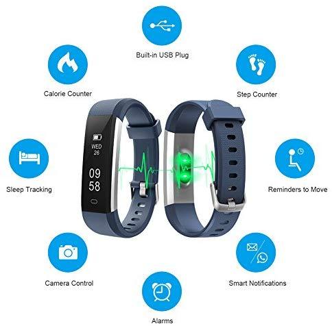 LETSCOM Fitness Tracker with Heart Rate Monitor, Activity & Sleep Tracker for All Ages