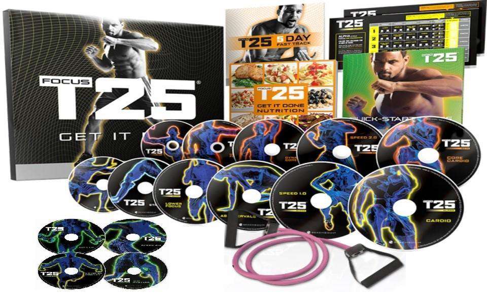 Focus T25 Workout Program Deluxe Kit Complete Fitness 14 DVD Set