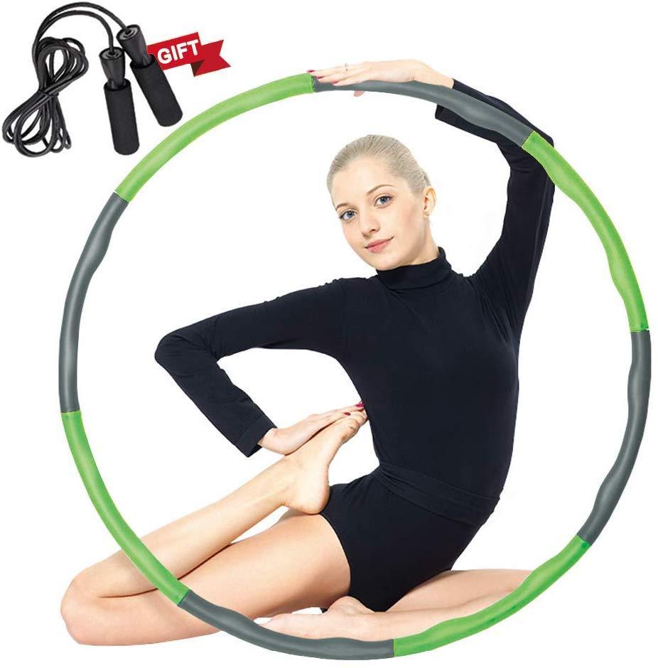 Auoxer Fitness Exercise Weighted Hoola Hoop - Detachable & Adjustable for Fat Burning Workout