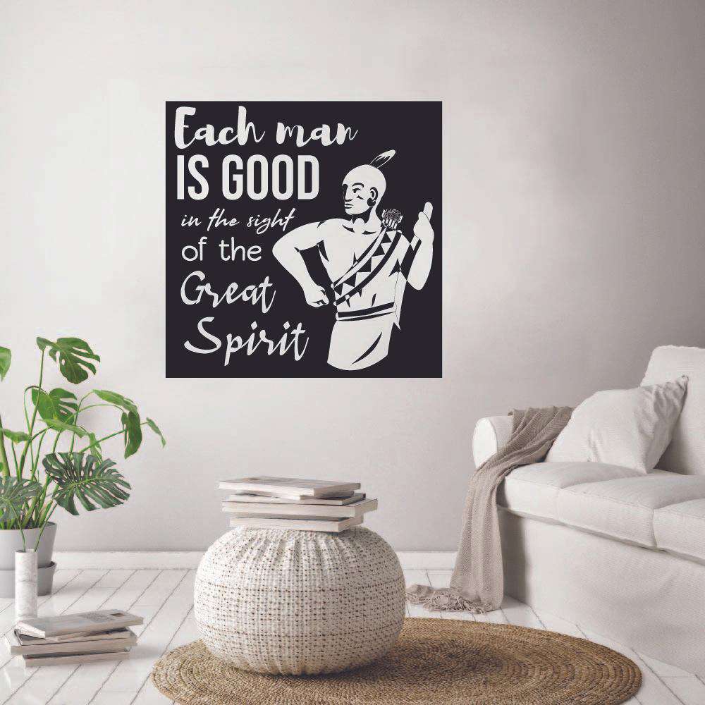 Indian Native American Wall Decal Sticker - Great Spirit Quote Art