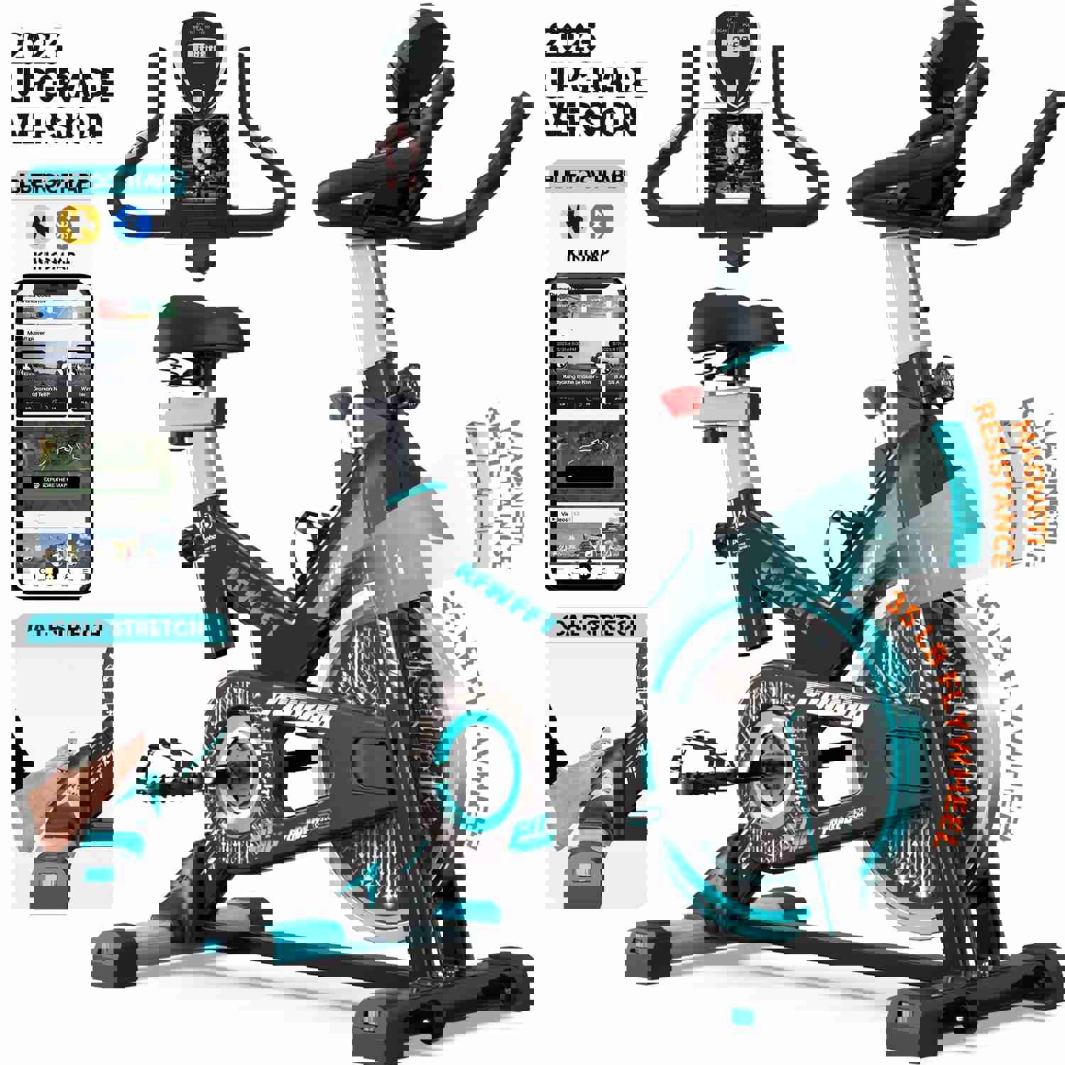Pooboo Magnetic Resistance Exercise Bike - Indoor Cycling Bike with Bluetooth, 35 Lbs Flywheel, Max Weight 330 Lbs