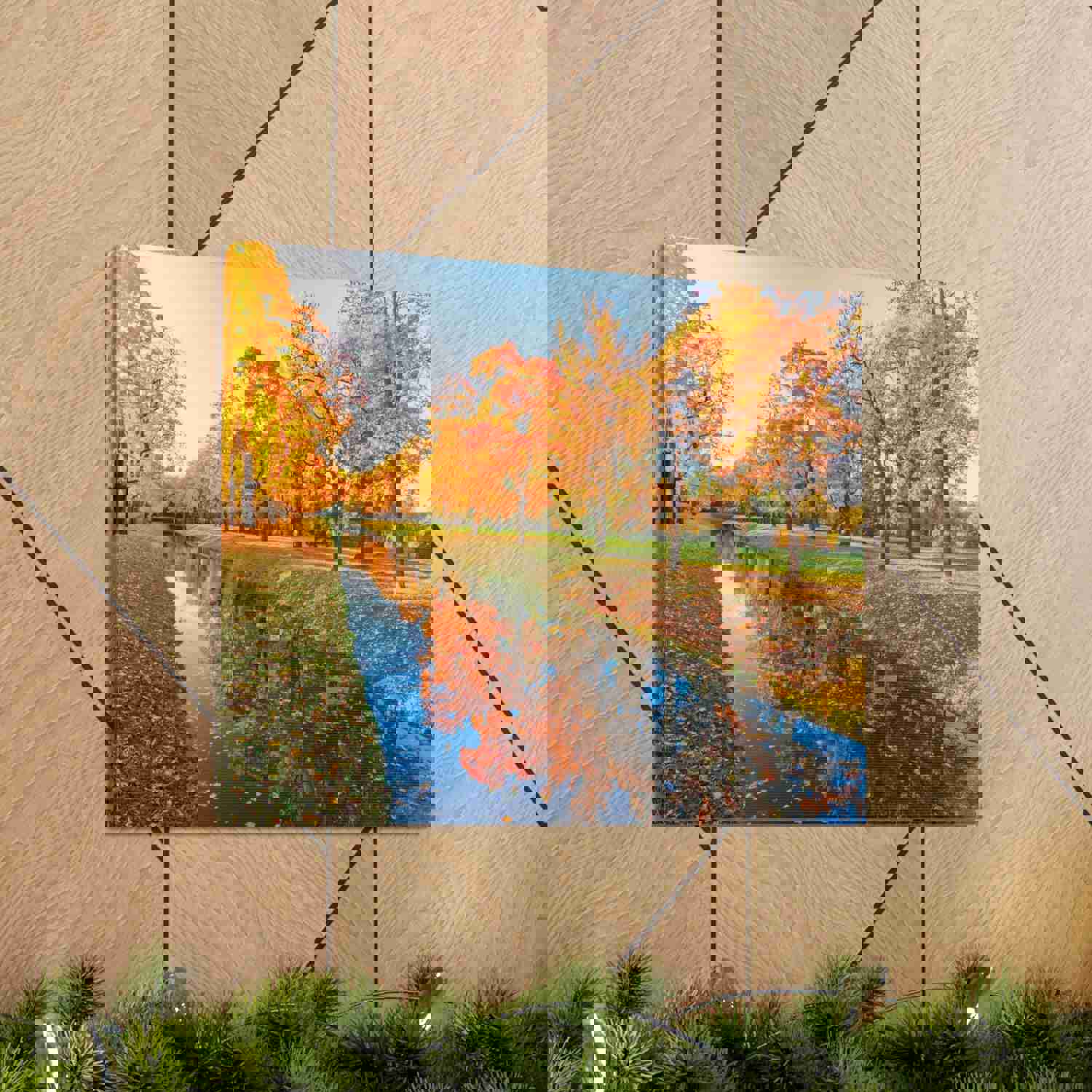 Obvodny Canal in Autumn Forest Floral Nature Photography Canvas Wall Art for Home Decor