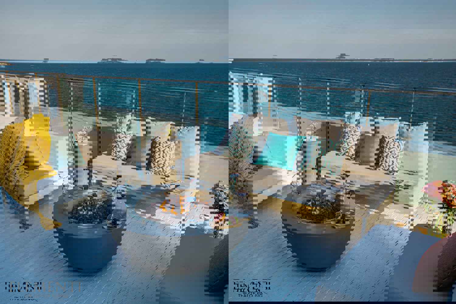 Lunar Bowl Concrete Round Fire Pit Table - Light Gray