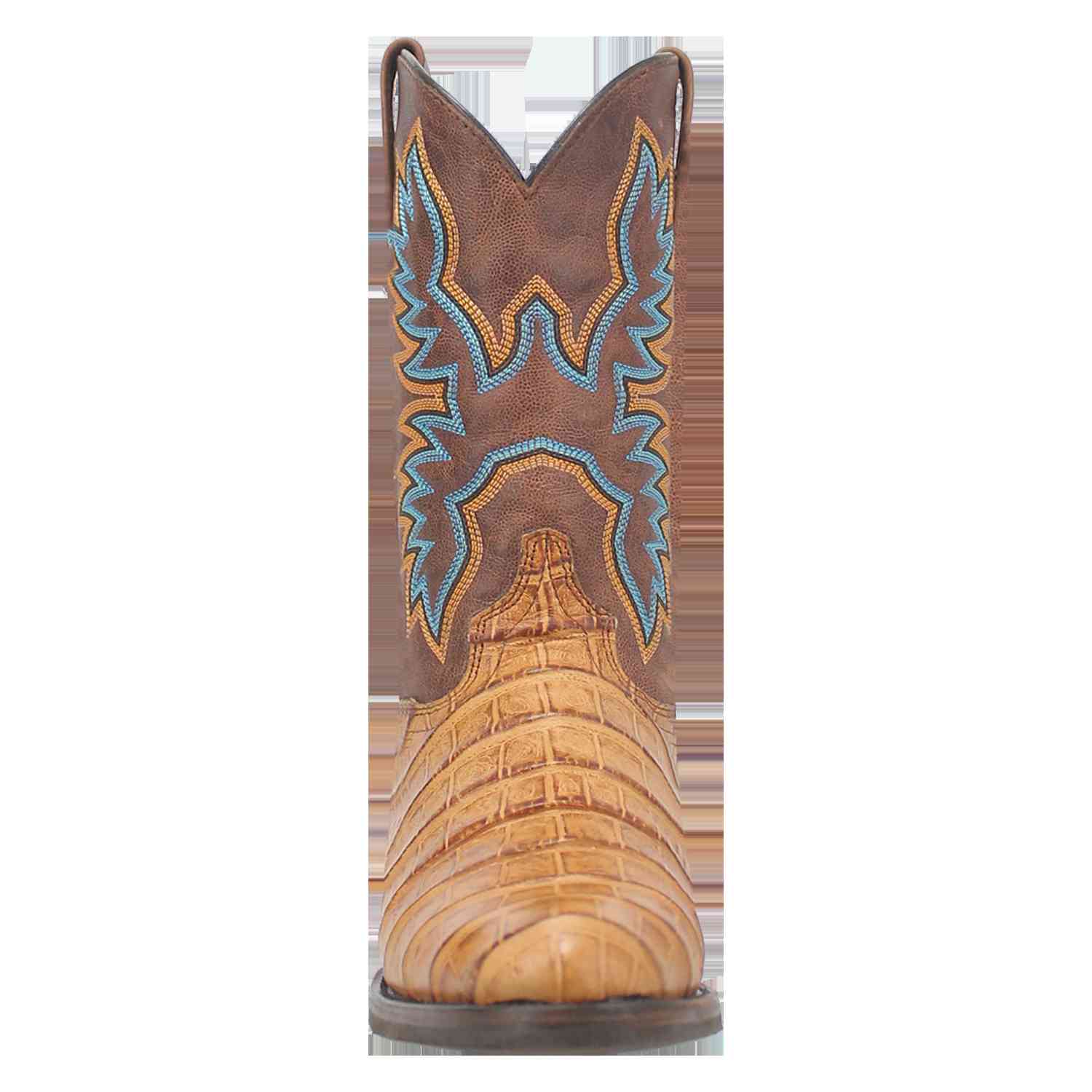 Dingo Tan Gator Print Trail Boss Round Toe Western Boots for Men