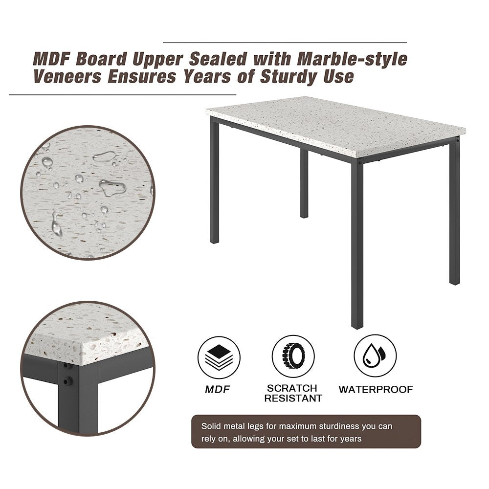 Modern 5-Piece Dining Set with PU Leather Chairs for Small Spaces