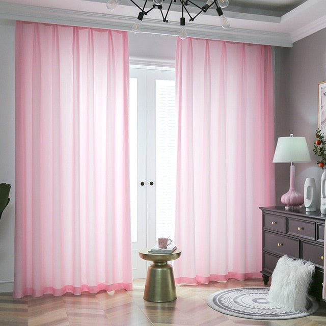 High Quality White Semi Crushed Sheer Curtains for Living Room and Bedroom