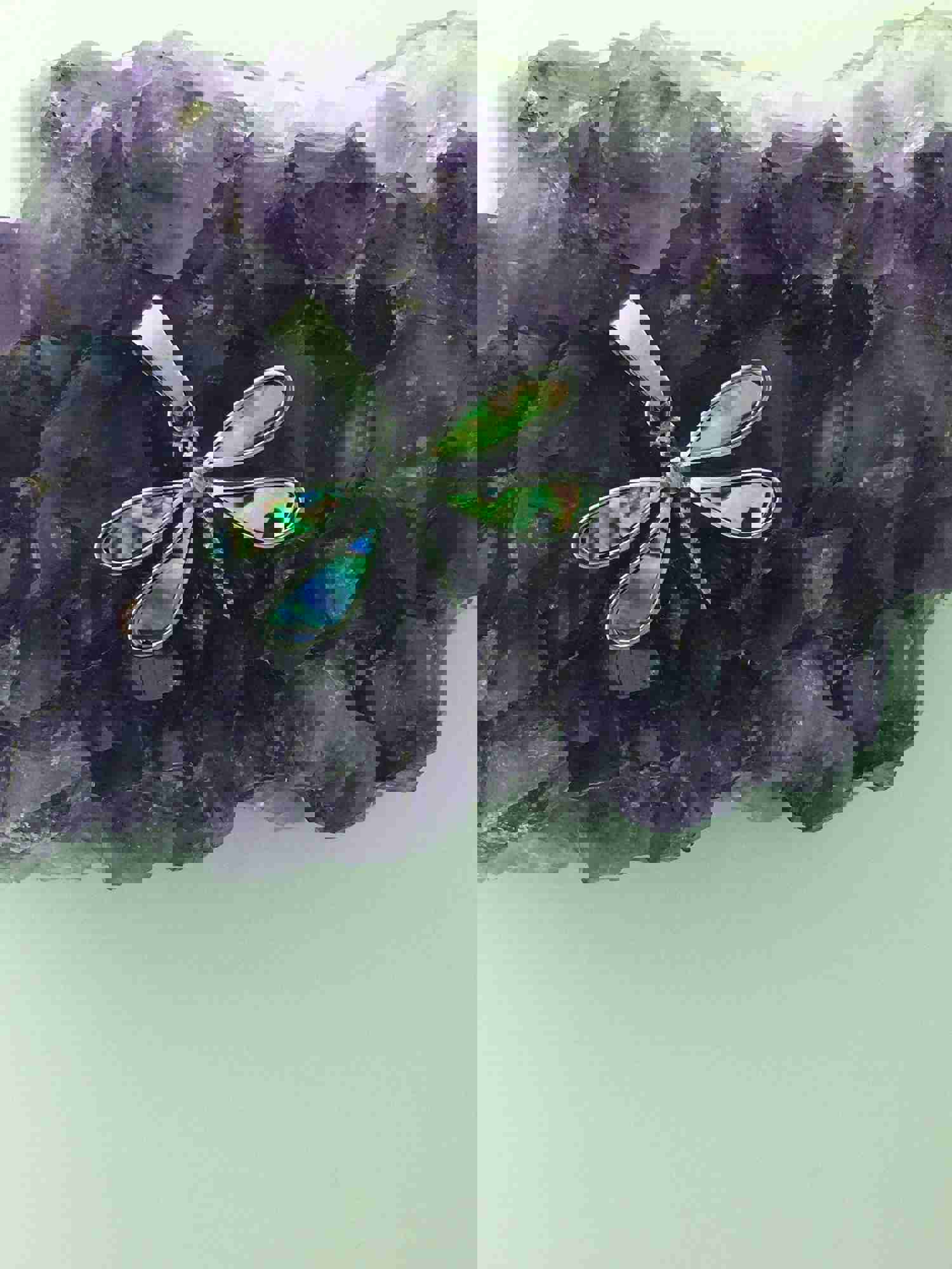 Abalone Dragonfly Pendant (S272) - Symbol of New Beginnings