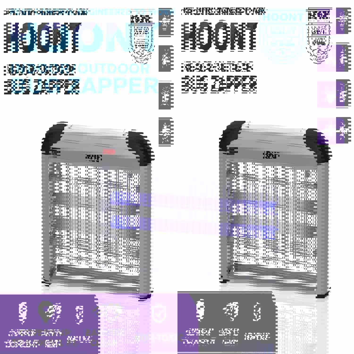 Hoont Powerful Electric Indoor Fly Zapper – 6,000 Sq. Ft Coverage, Bug & Mosquito Killer for Home & Commercial Use [UPGRADED]