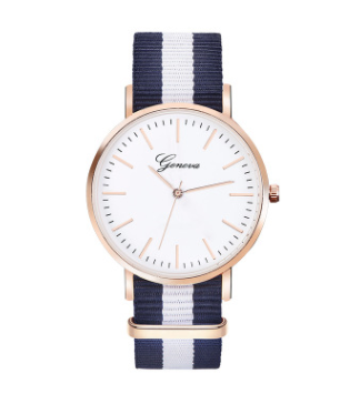Unisex Fashion Quartz Watch with Nylon Canvas Strap - Korean Style Trendy Design
