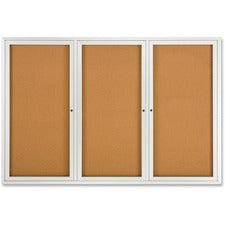 Quartet Enclosed Cork Bulletin Board for Indoor Use