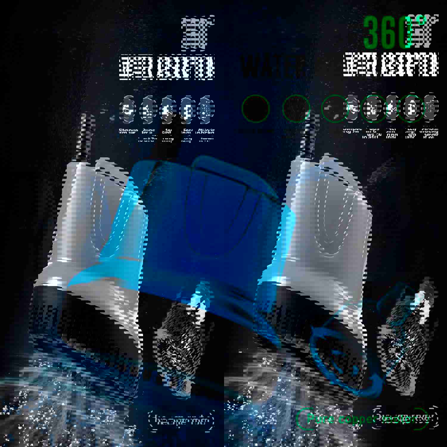 924 GPH Bottom Feed Submersible Water Pump - 75W Energy Efficient, Low-Suction